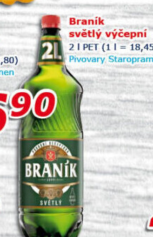 Pivo světlé výčepní 10° Braník