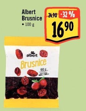 Brusinky klikvy sušené Albert