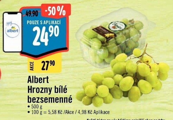 Hrozny bílé bezsemenné Albert