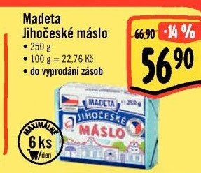 Máslo Jihočeské Madeta