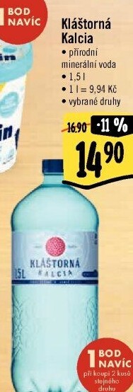 Minerální voda kalcia Kláštorná