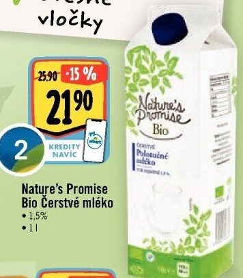 Mléko čerstvé bio Nature'