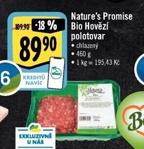 Mleté maso hovězí bio Nature'