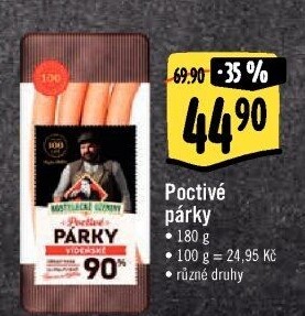 Párky poctivé Kostelecké uzeniny