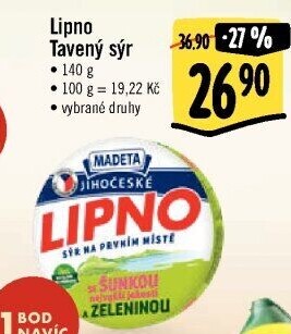 Tavený sýr Jihočeské Lipno Madeta