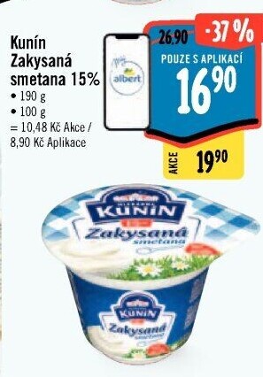 Zakysaná smetana Kunín 15%