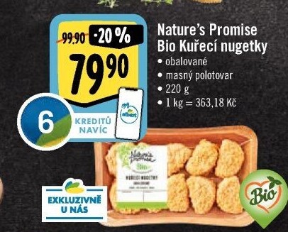 Kuřecí nugetky obalované bio Nature'