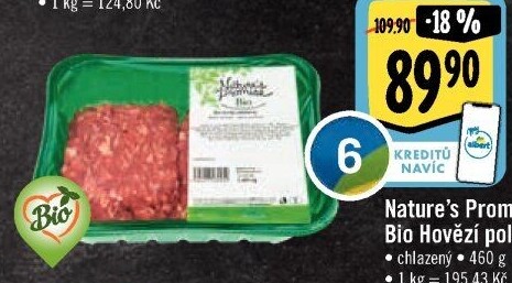 Mleté maso hovězí bio Nature'