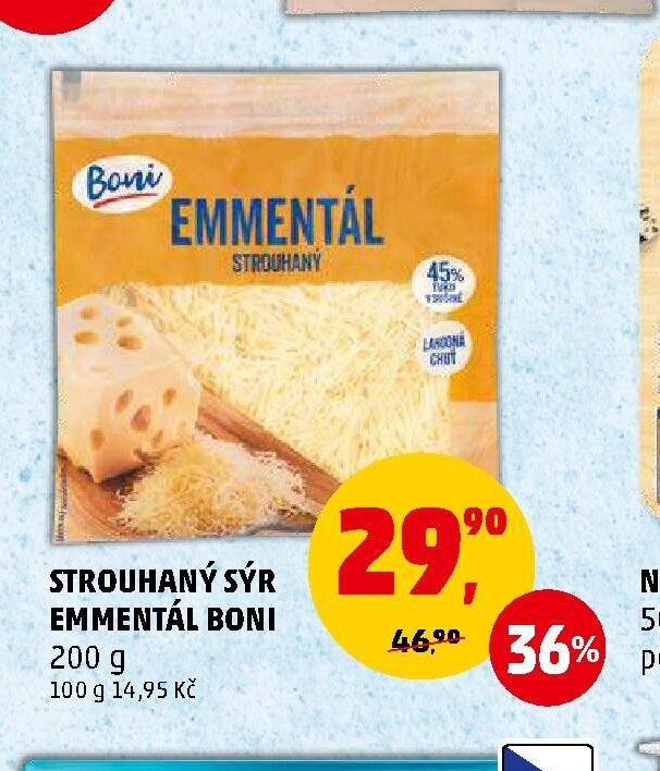 STROUHANÝ SÝR EMMENTÁL BONI 200 g