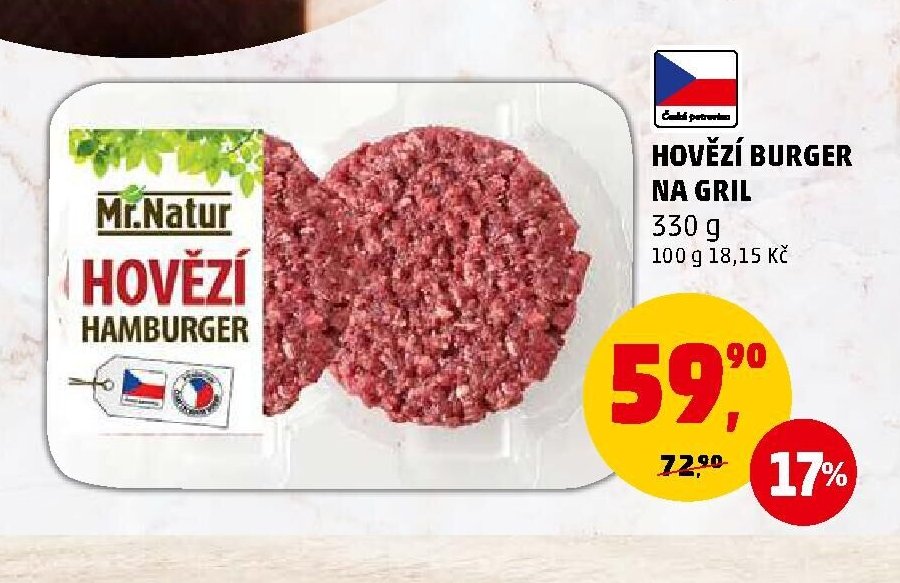 Mr. Natur Hovězí hamburger na gril