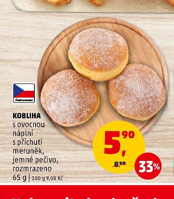 Kobliha s ovocnou náplní