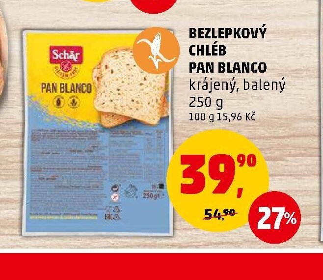 Schär bezlepkový chléb Pan Blanco