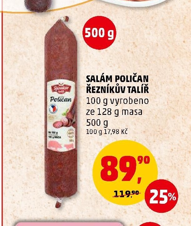 Salám Poličan Řezníkův talíř