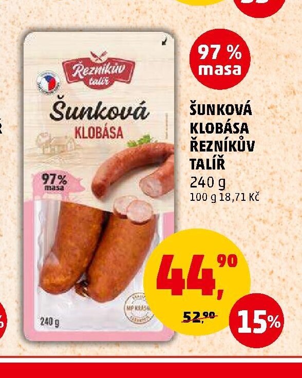 Šunková klobása Řezníkův talíř