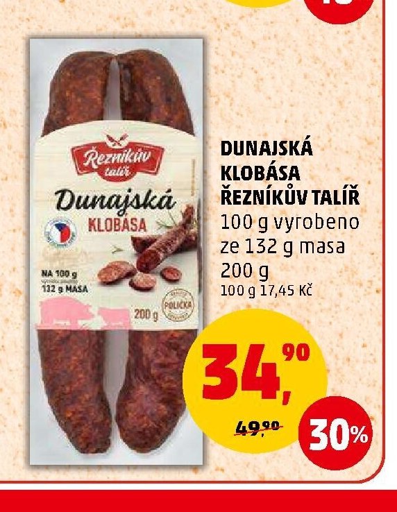 Dunajská klobása Řezníkův talíř
