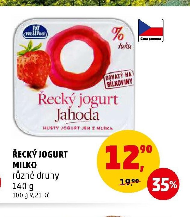 Řecký jogurt Milko různé druhy 140 g
