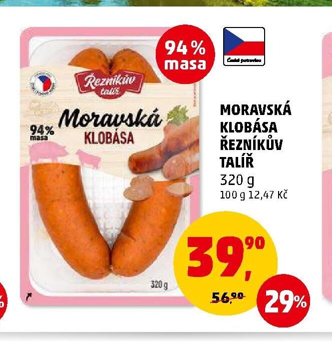 Moravská klobása Řezníkův talíř