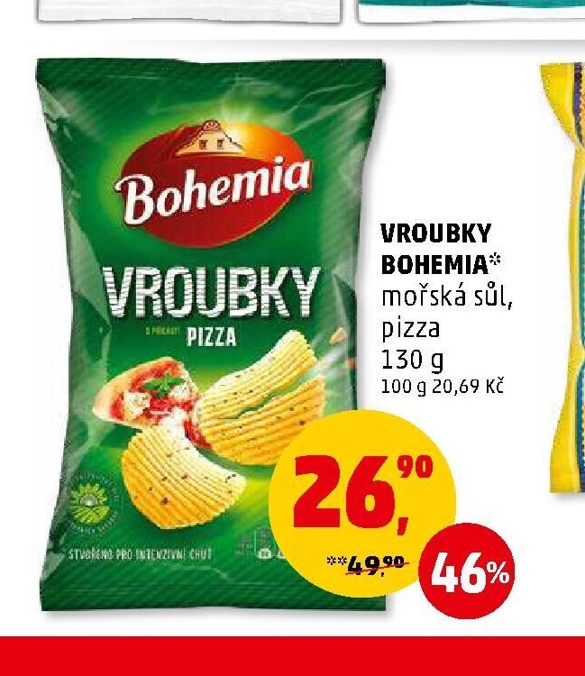 Vroubky Bohemia mořská sůl, pizza