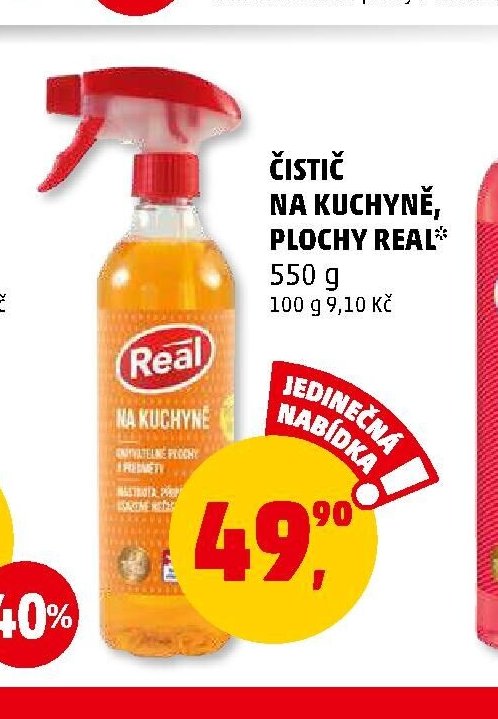 Čistič na kuchyně, plochy Real