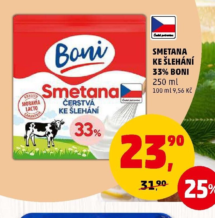 Smetana ke šlehání 33% Boni