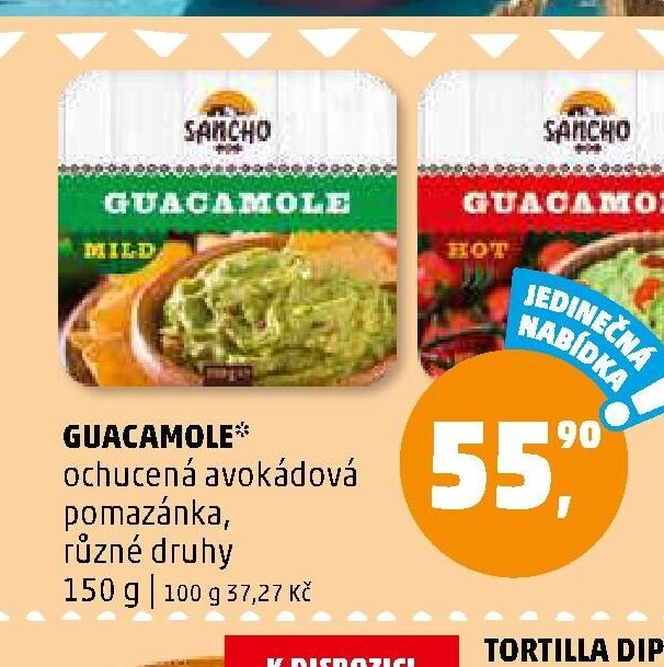 GUACAMOLE* ochucená avokádová pomazánka, různé druhy, 150 g