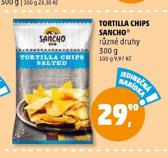 TORTILLA CHIPS SANCHO* různé druhy 300 g
