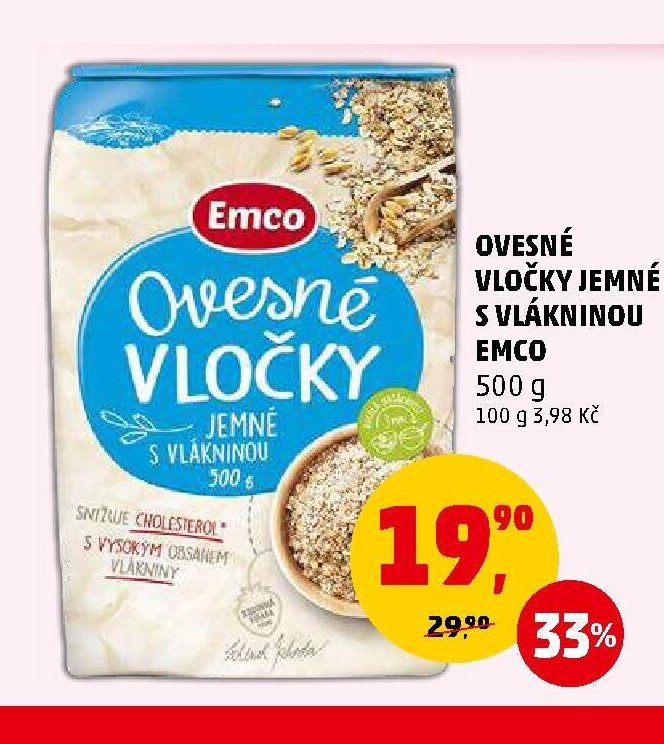 Ovesné vločky jemné s vlákninou Emco