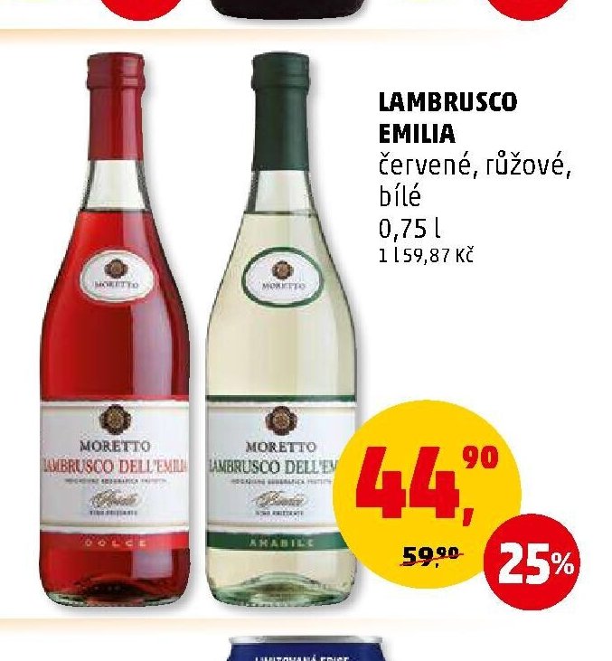 LAMBRUSCO EMILIA červené, růžové, bílé