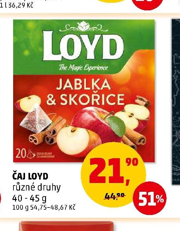 Čaj Loyd různé druhy