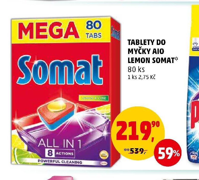 TABLETY DO MYČKY AIO LEMON SOMAT 80 ks