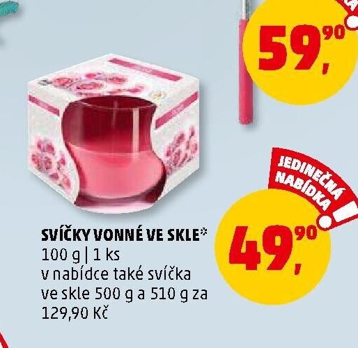 Svíčky vonné ve skle