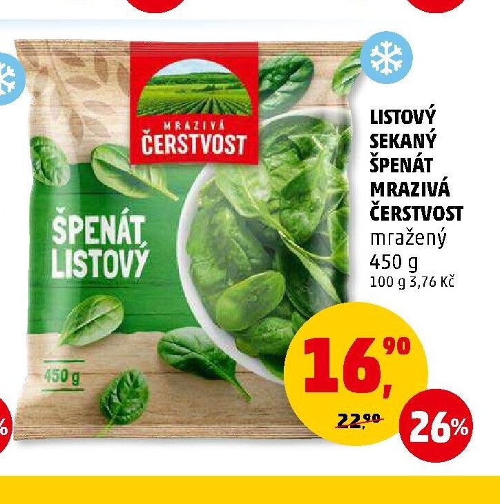 LISTOVÝ SEKANÝ ŠPENÁT MRAZIVÁ ČERSTVOST
