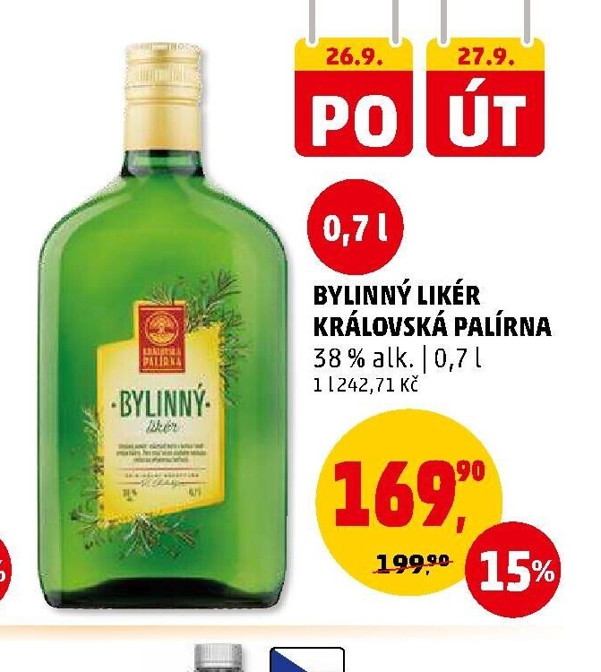 BYLINNÝ LIKÉR KRÁLOVSKÁ PALÍRNA