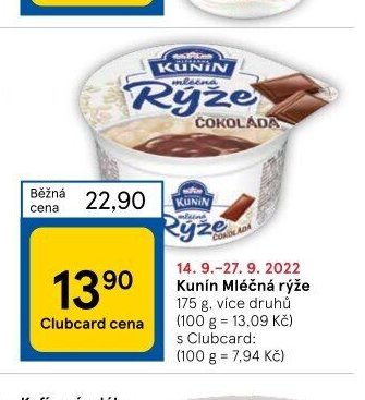 Kunín Mléčná rýže