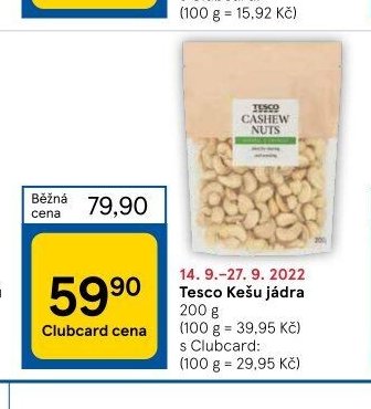 Tesco Kešu jádra