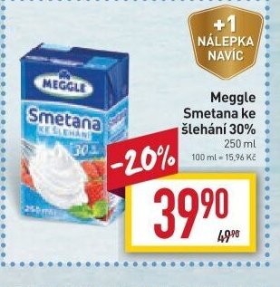 Meggle Smetana ke šlehání 30%