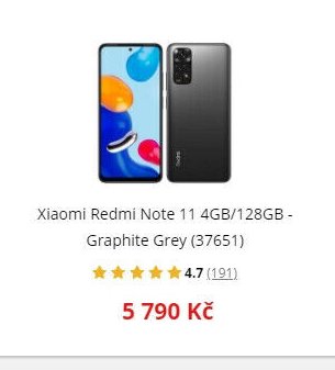 Xiaomi Redmi Note 11 4GB/128GB - Graphite Grey (37651)