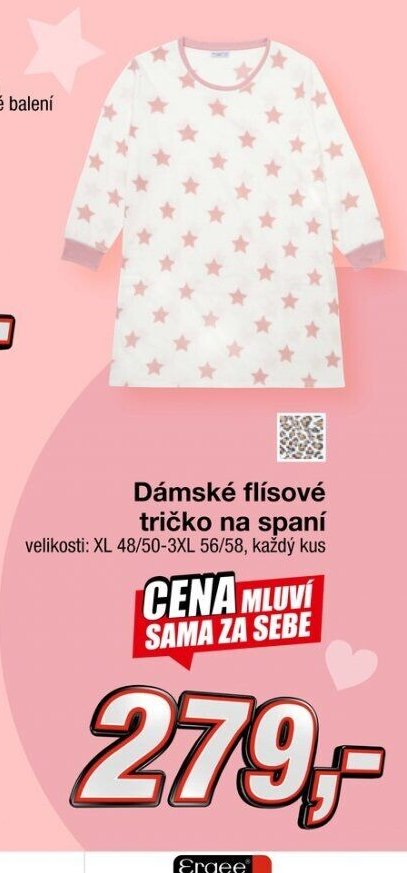 Dámské flísové tričko na spaní