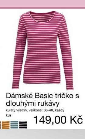 Dámské Basic tričko s dlouhými rukávy
