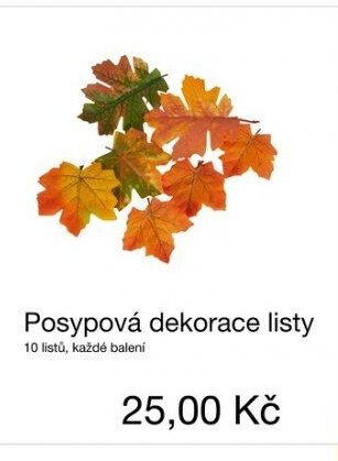 Posypová dekorace listy