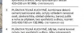 PLÁNOVATELNÁ KUCHYNĚ, kombinace dekorů cement/satinované sklo, úchyty vzhledem nerezové oceli, závěsná lišta, obklad výklenku, barový pultík a noha za příplatek, bez spotřebičů a dřezu, rozměr: 345/400/180 cm - Möbelix akcniletaky.com