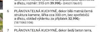 PLÁNOVATELNÁ KUCHYNĚ, dekor bílá matná/černá struktura kamene, šířka cca 300 cm, bez spotřebičů a dřezu, obklad výklenku za příplatek - Möbelix akcniletaky.com