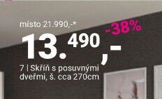 Skříň s posuvnými dveřmi, š. cca 270cm - Möbelix akcniletaky.com