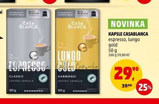 Kapsle Casablanca espresso, lungo
