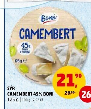 SÝR CAMEMBERT 45% BONI