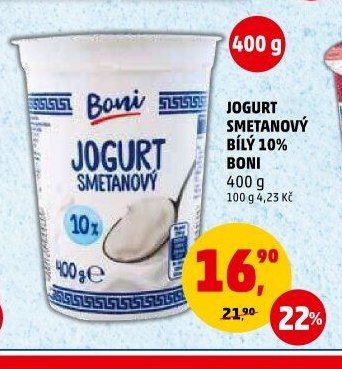 JOGURT SMETANOVÝ BÍLÝ 10% BONI