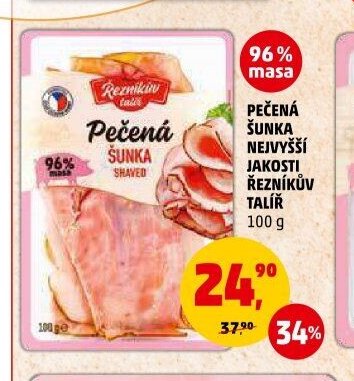 Pečená šunka nejvyšší jakosti Řezníkův talíř