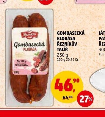 Gombasecká klobása Řezníkův talíř