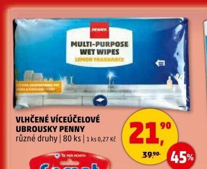 VLHČENÉ VÍCEÚČELOVÉ UBROUSKY PENNY