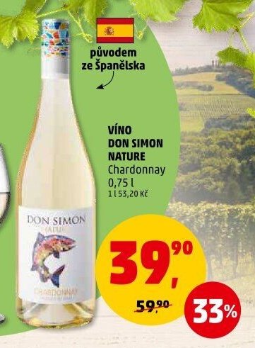 VÍNO DON SIMON NATURE Chardonnay 0,75 l